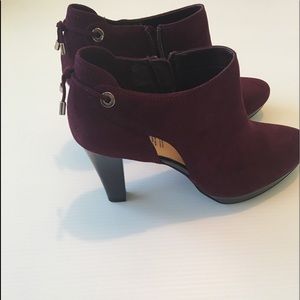 Burgundy heeled boots